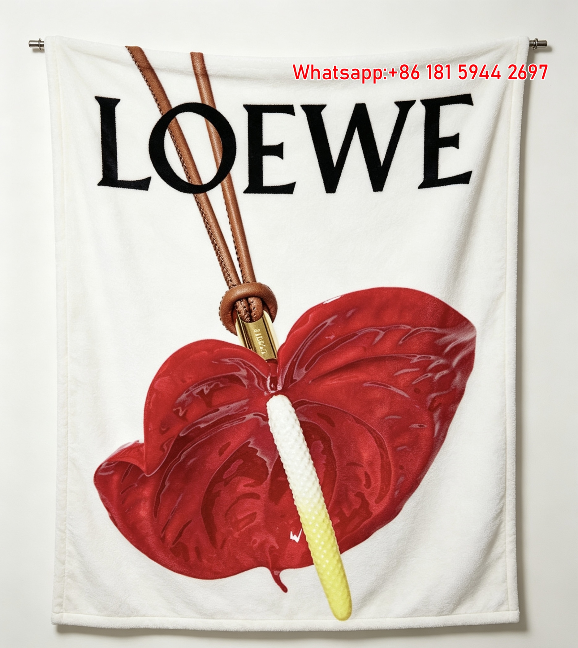 LOEWE Anthurium Print Flannel Throw Blanket for Sofa L108